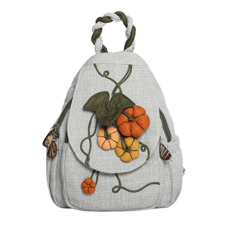 Women's Ethnic Style Canvas Handmade Stitching Artistic Backpacks