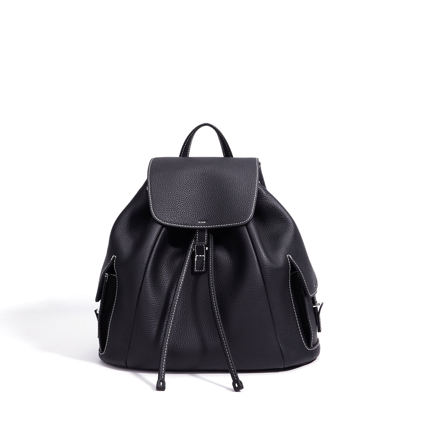 Women's Korean Style Minority Commuter Leather Drawstring Artistic Women's Backpack