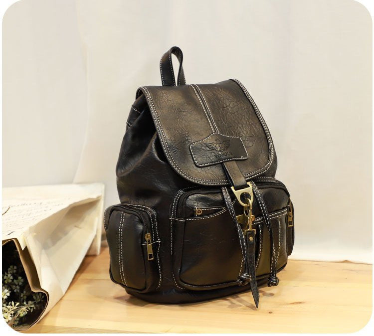 Women's Vintage Classic Fashion Hook Large Capacity Women's Backpack