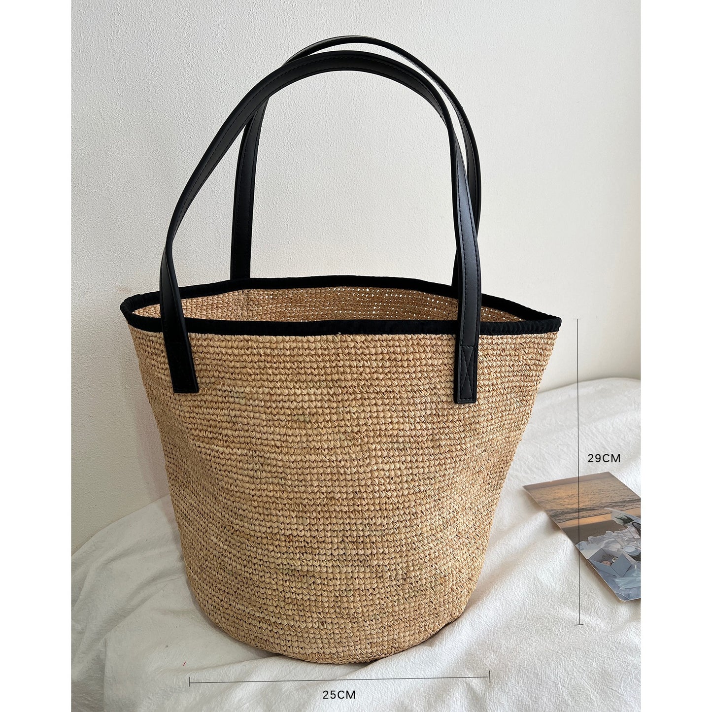 Women's Raffia Hand-woven Large Capacity Portable Vacation Tote Bags