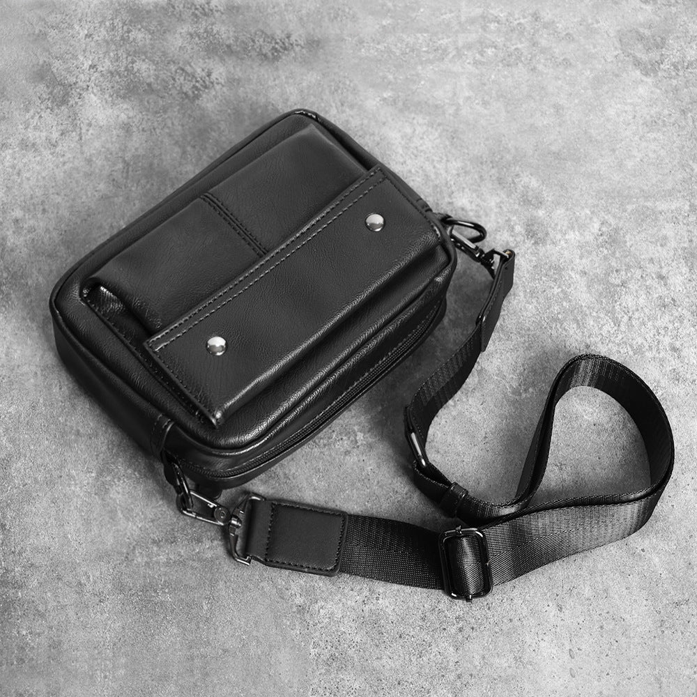 Men's Fashion Leather Green Korean Style Batch Men's Messenger Bag