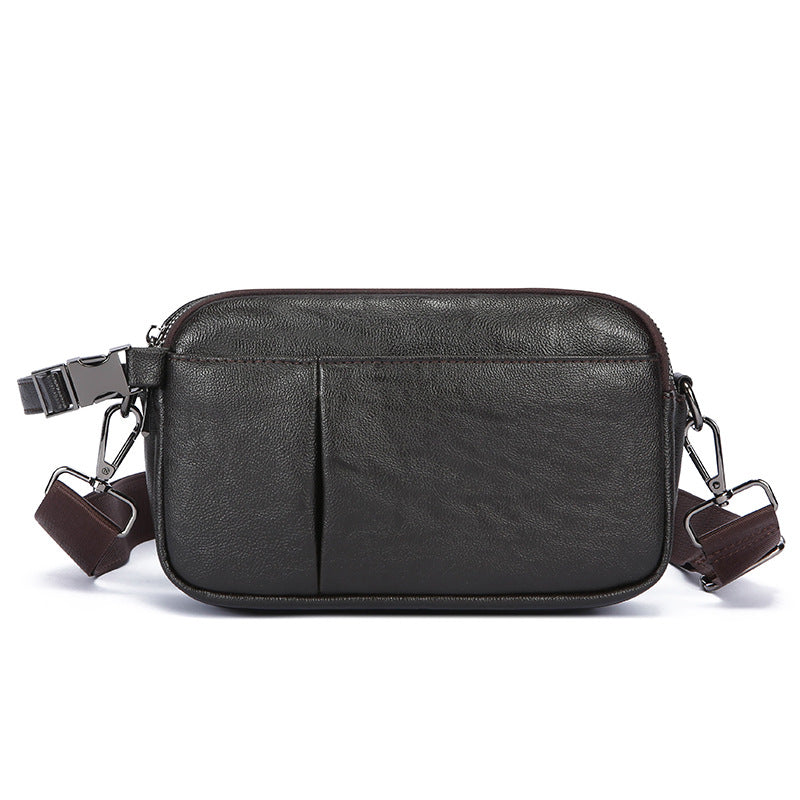 Men's Authentic Leather Tactile Feel Large Capacity Men's Messenger Bag