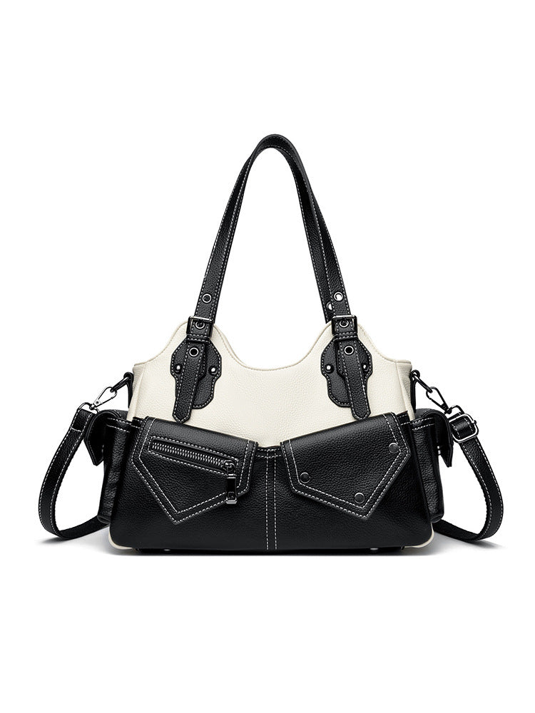 Summer Niche Design Retro Color Contrast Patchwork Women's Messenger Bag