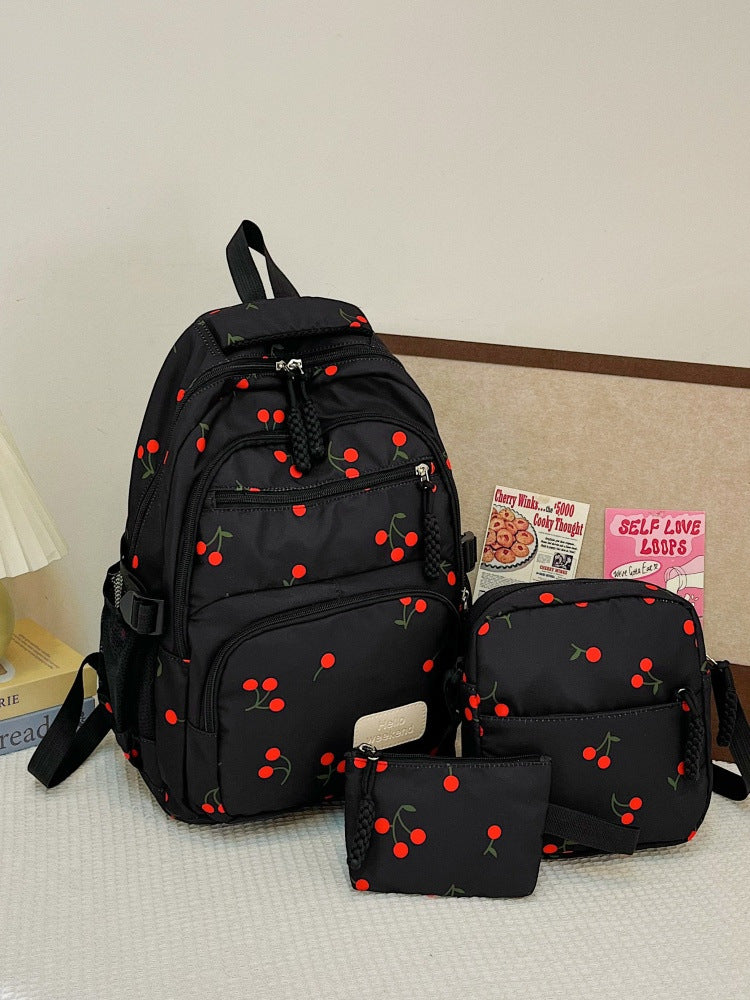 Niche Design Style Cute Cherry Heart Women's Backpack
