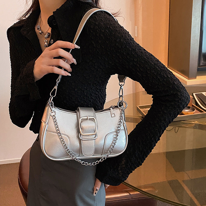 Women's French Chain Fashion Advanced Texture Niche Shoulder Bags