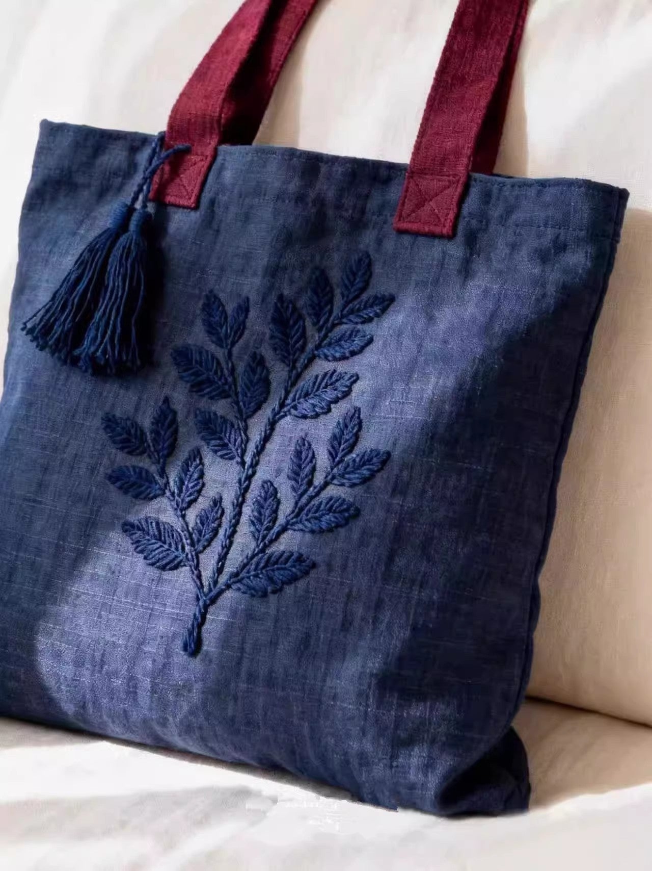 Style Embroidery Canvas Niche National Simple Portable Women's Shoulder Bag