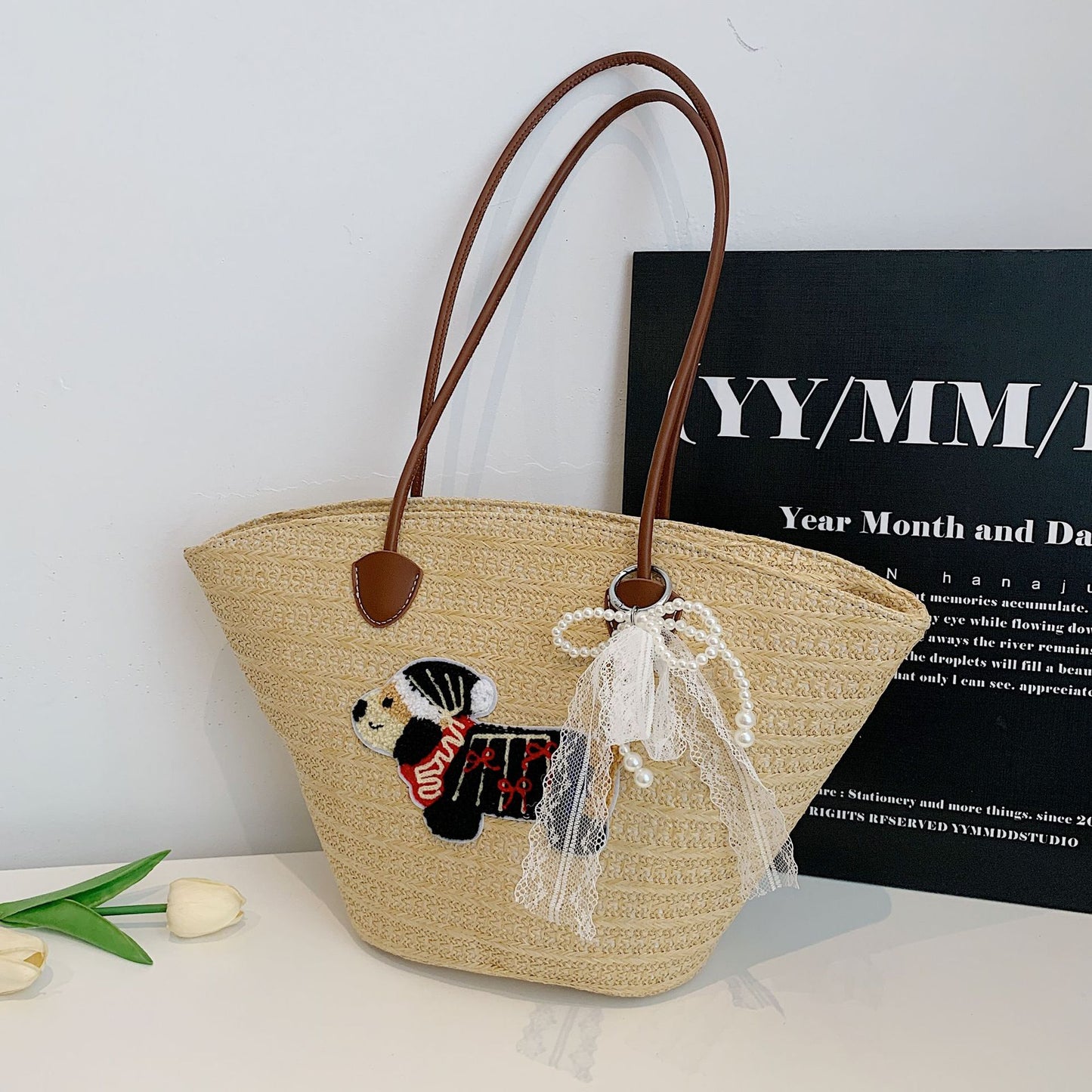 Women's Commuter Large Capacity Straw Woven Beach Trendy Tote Bag