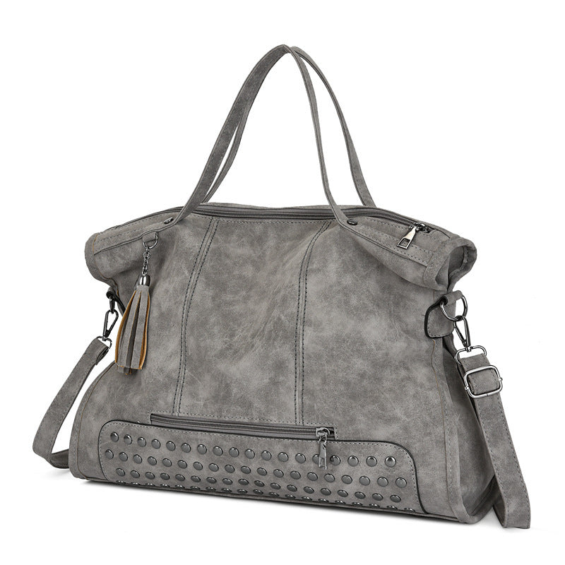 Women's Retro Frosted Fashion Trend Large Capacity Women's Handbag
