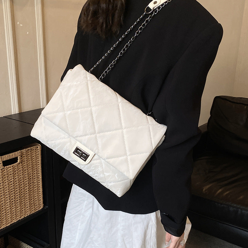 Women's Fashion Trend Diamond Pattern Chain High Texture Underarm Korean Style Women's Shoulder Bag