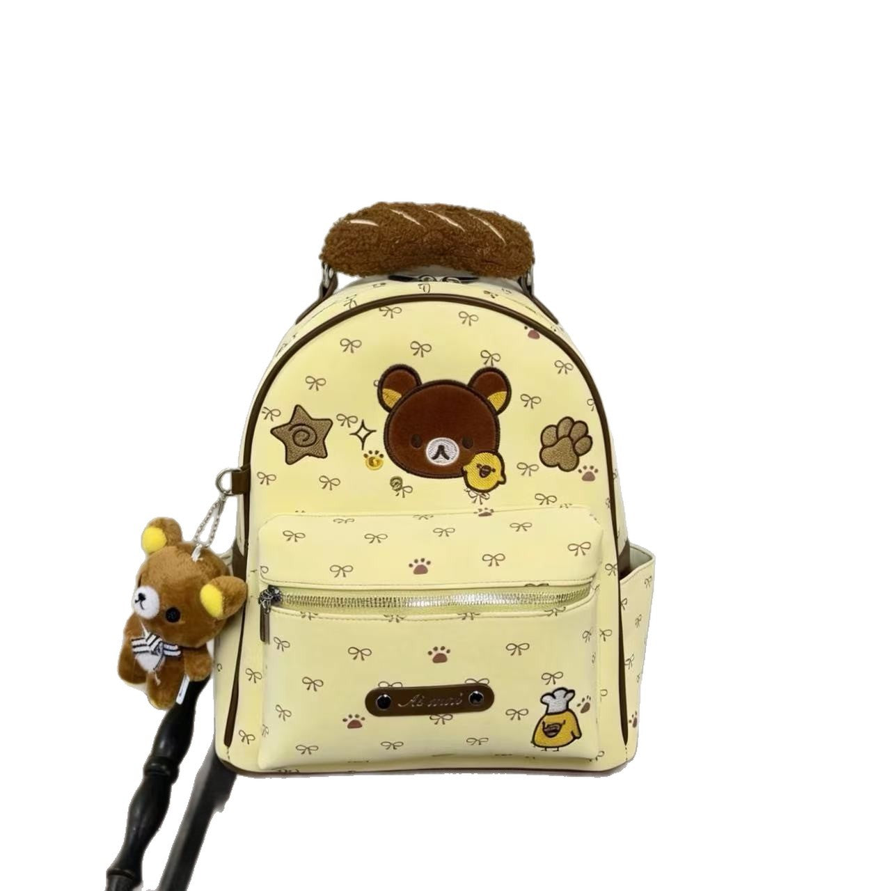 Cute Pine Bear Female Large Capacity College Class Bags