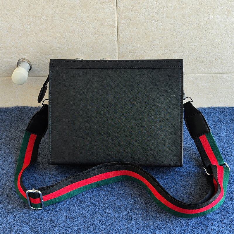 Men's Trendy Black Simple Large Capacity Hard Tablet Bags