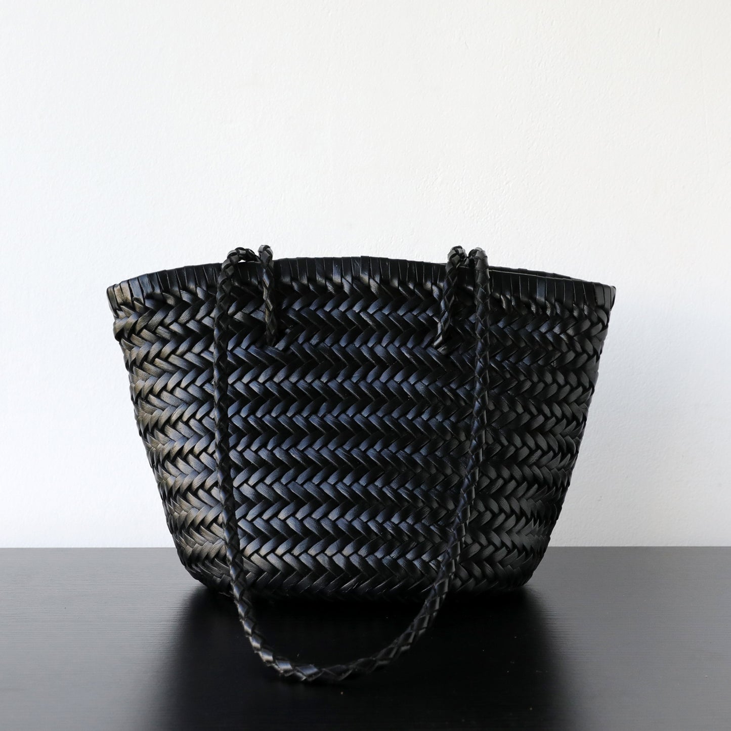 Women's Luxury French Retro First Layer Cowhide Hand-woven Vegetable Basket Genuine Bags