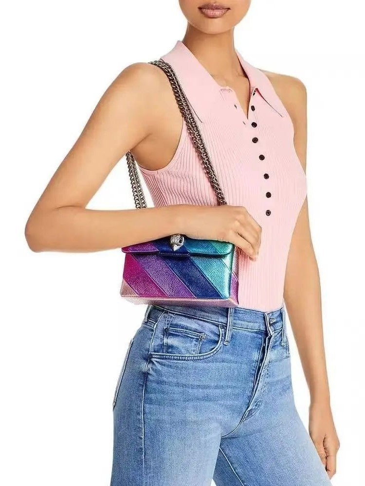 Women's Rainbow Color Niche Texture Popular Series Women's Messenger Bag