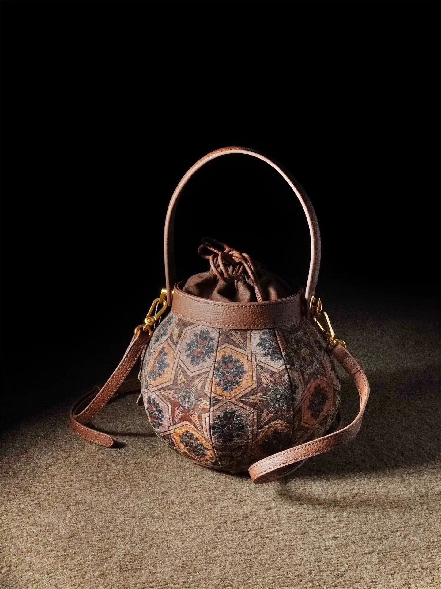 National Style Hand Holding Good-looking Old Chinese Fragrant Cloud Yarn Women's Handbag