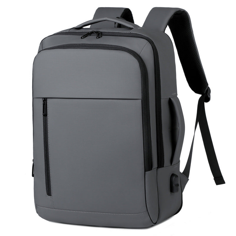 Men's Simple Large Capacity Leisure Waterproof Expansion Business Backpack