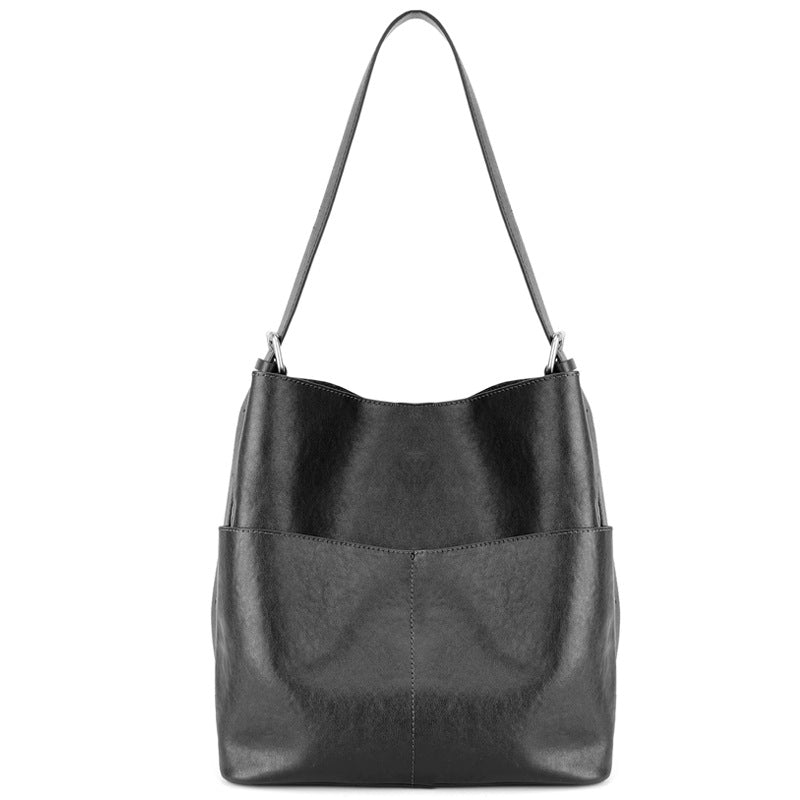 Women's Retro Vegetable Tanning Leather Underarm Spring Large Women's Shoulder Bag