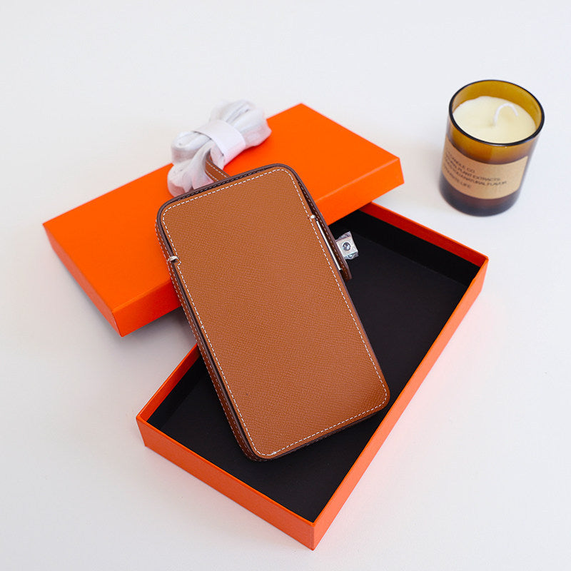 Women's Leather Twist Vertical Box Solid Color Mobile Phone Bag