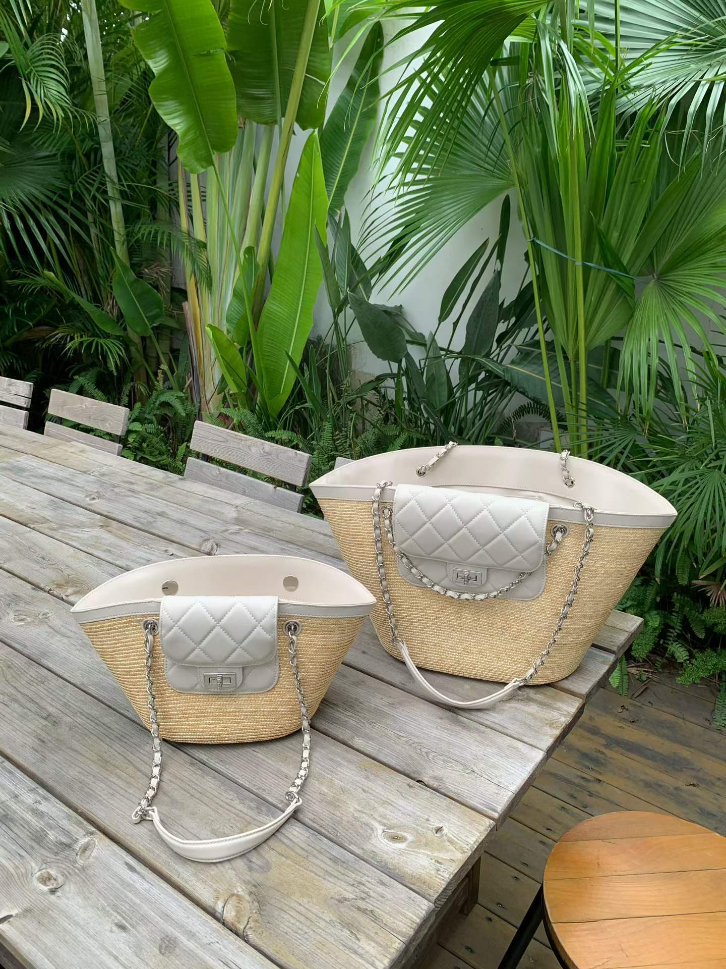 Women's Vacation Style Vegetable Basket Woven Seaside Women's Shoulder Bag
