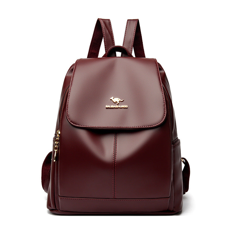 Women's Soft Leather Large Capacity Leisure Fashion Backpacks