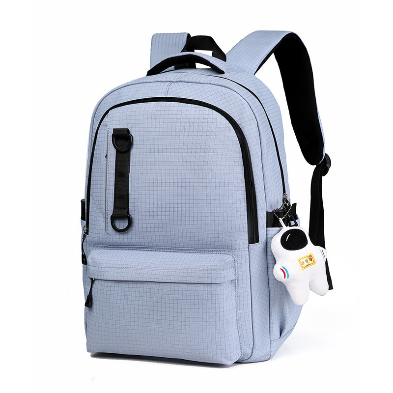 Korean Style Unisex Plaid Couple Large Capacity Backpacks