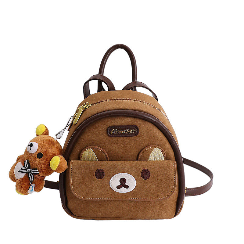 Cute Cartoon Bear Female Niche Retro Backpacks