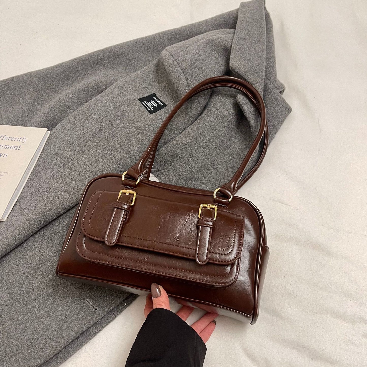 Women's South Style High Sense Pillow Retro Boston Commuter Shoulder Bags