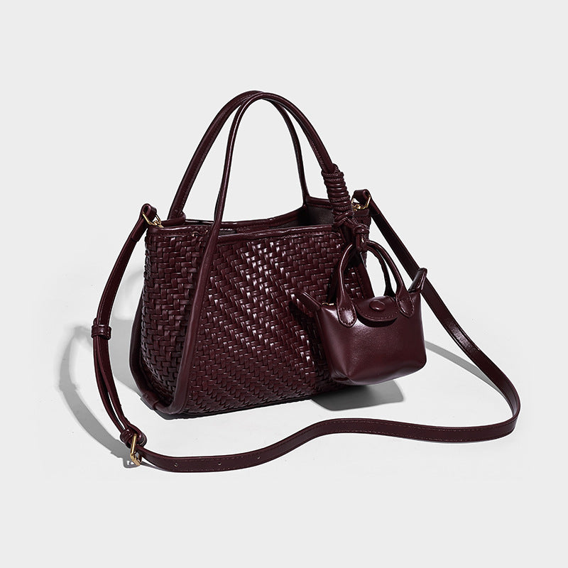Women's Hand-woven Portable Soft Leather Fashionable For Women's Shoulder Bag