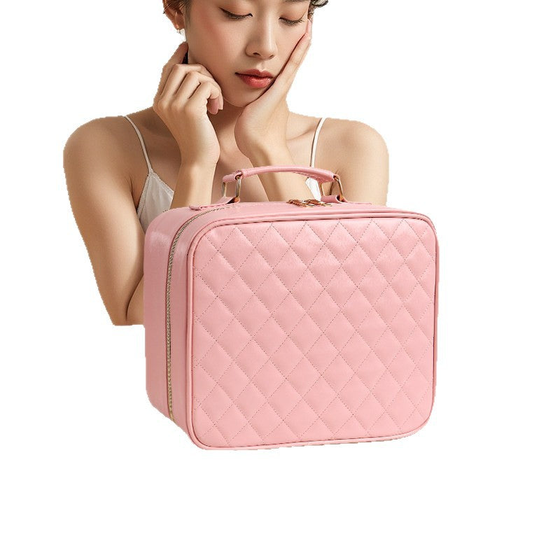 Folding With Light Solid Color Portable Battery Mirror Advanced Makeup Bag