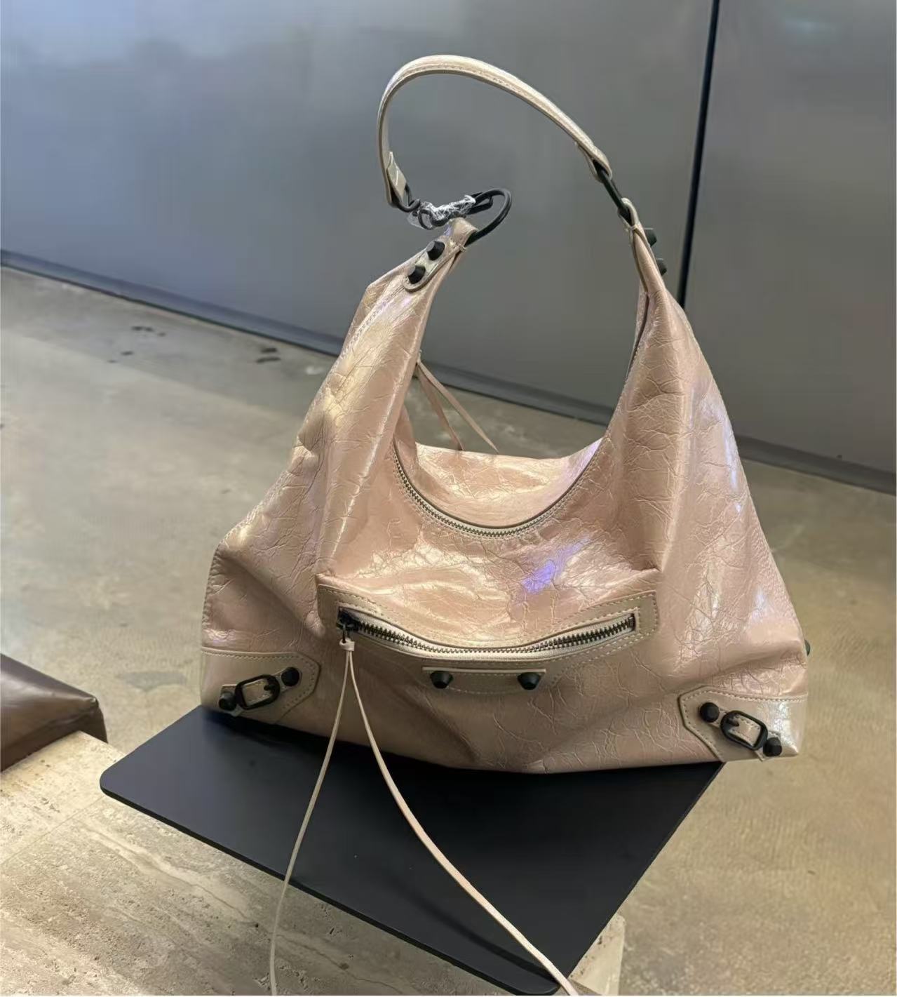 Spring Wear Rivet Punk Cool Leather Motorcycle Tote Bag
