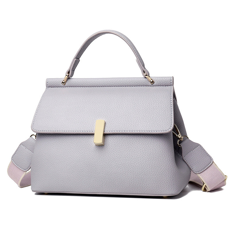 Women's Fashion Wide Strap High-grade Button Pouch Light Women's Messenger Bag