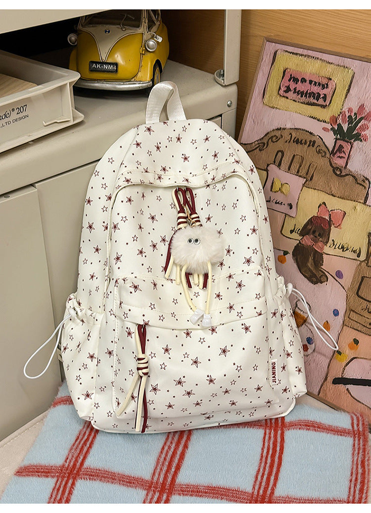 Korean Artsy Female College Minimalist Star Lightweight Large Backpacks