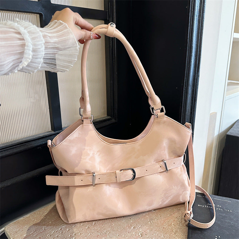 Women's Korean Style Niche Locomotive Trendy Commute Tote Bags
