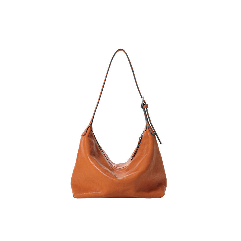 Women's Vegetable Tanning Leather Classic Commuter Genuine Underarm Bag