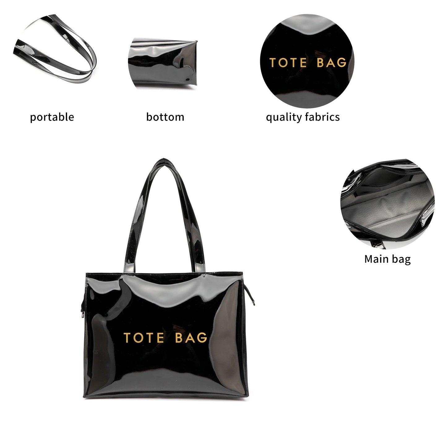 Fashion Simple Shopping Waterproof Letter Printing Tote Bag