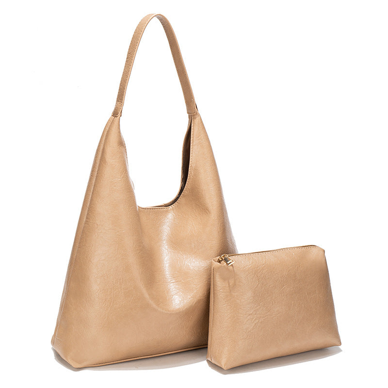 Portable Large Capacity Loose Feeling Female American Retro Underarm Bag