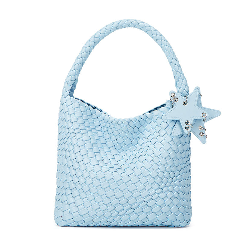 Women's Gun Medium Champagne Hand-woven Large Capacity Commuter Underarm Bags