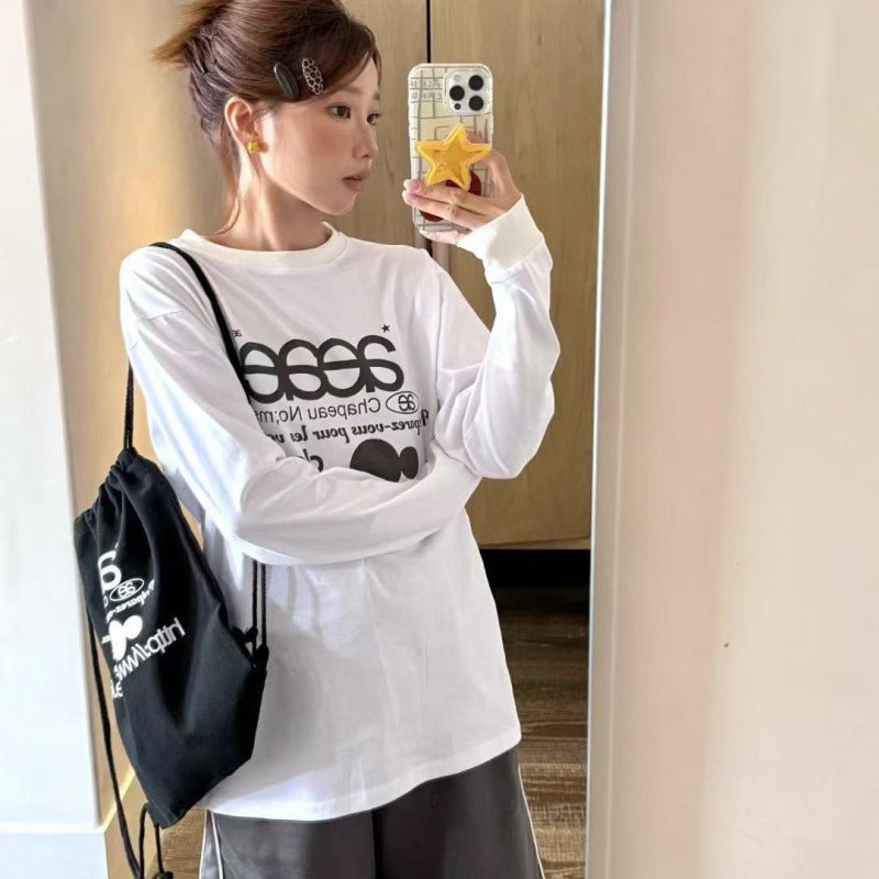 Fashion Drawstring College Female Letters Printed Leisure Backpack