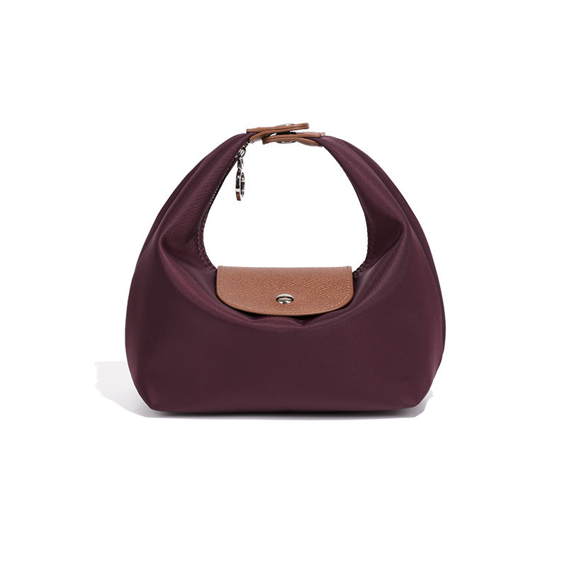 French Style Nylon Hand Carrying Lunch Box Waterproof Scratch Resistant Women's Handbag