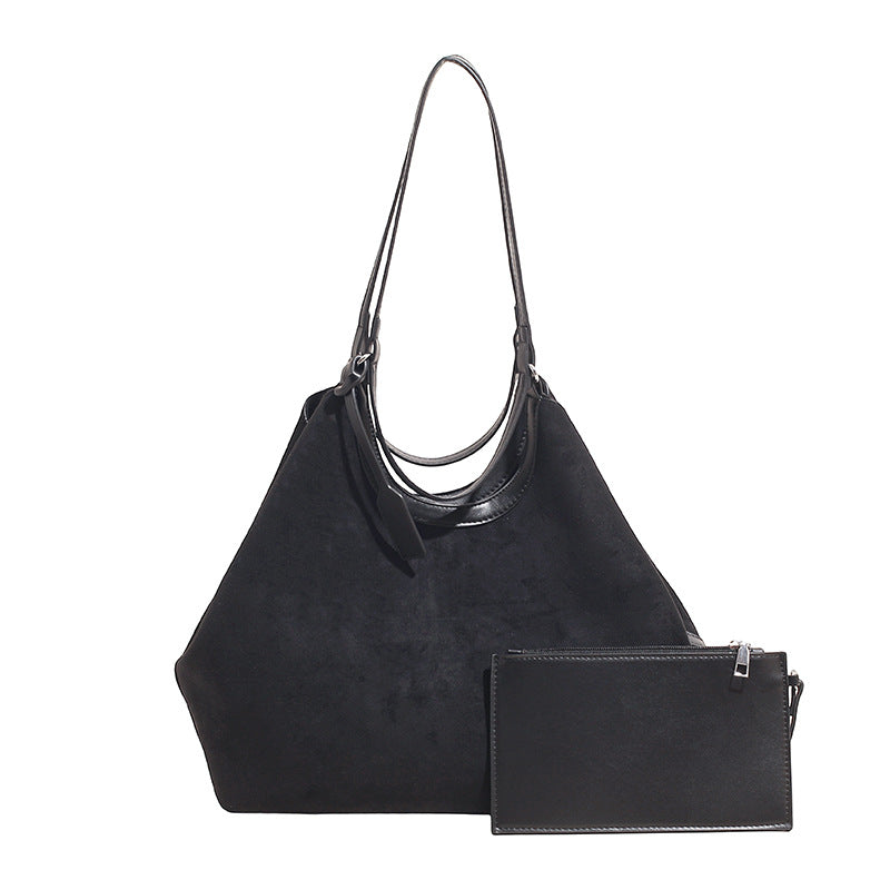 Women's Suede Large Capacity Underarm Retro Mother Bucket Bags