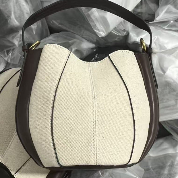 Z Vintage Stitching Round Pumpkin Niche Handbags