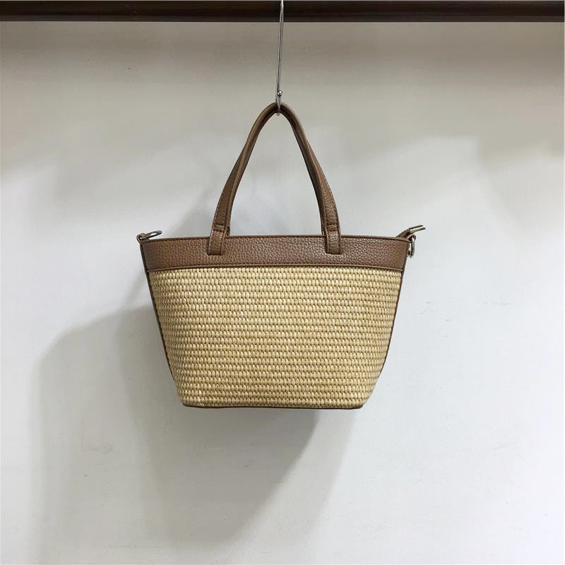 Women's French Summer Niche Straw Woven Color Tote Bags