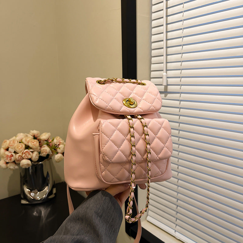 Classy Women's Diamond Chain Fashion Mini Women's Backpack