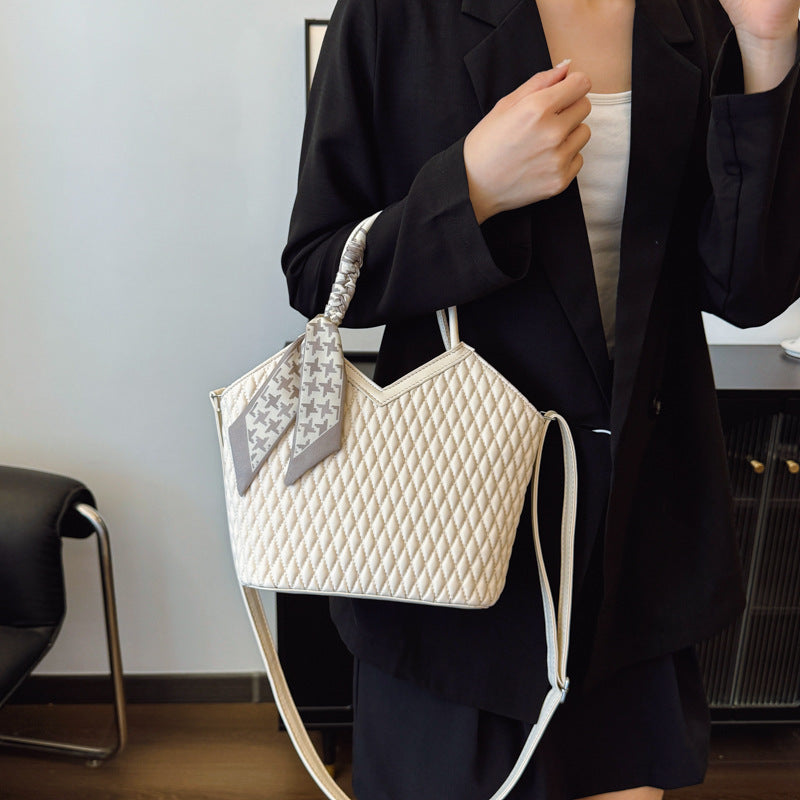Women's Woven Pattern Mori Cute Trendy Design Bucket Bag