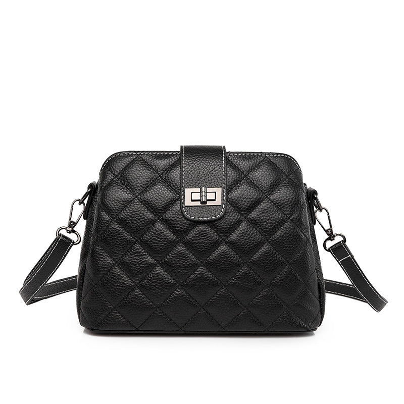 Women's Large Capacity Rhombus Single Top Layer Bucket Bags
