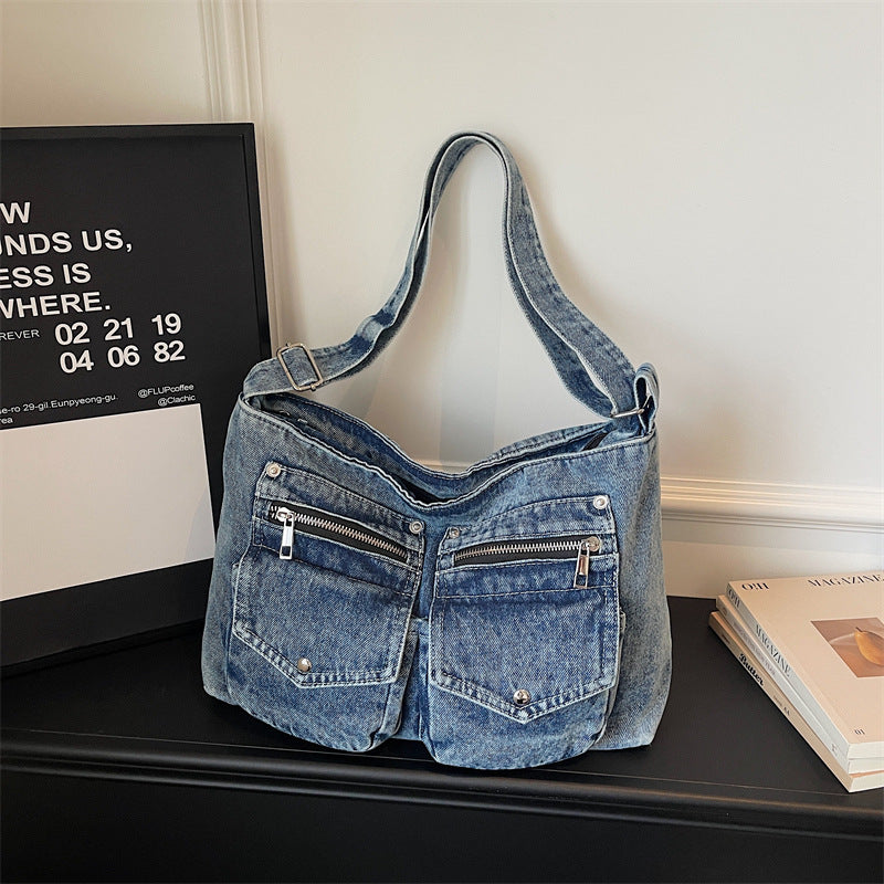 Versatile Personality Denim High Sense Minority Women's Shoulder Bag