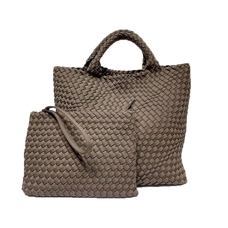 Women's Neoprene Woven Super Large Capacity Hand-woven Bags