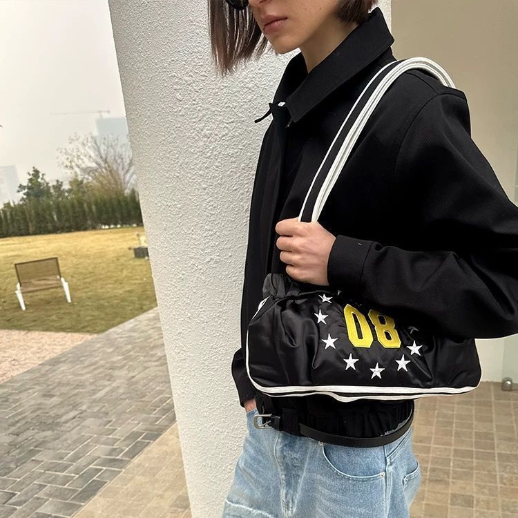 High-density Embroidery Street Fashionable Leather Patchwork Tote Bag