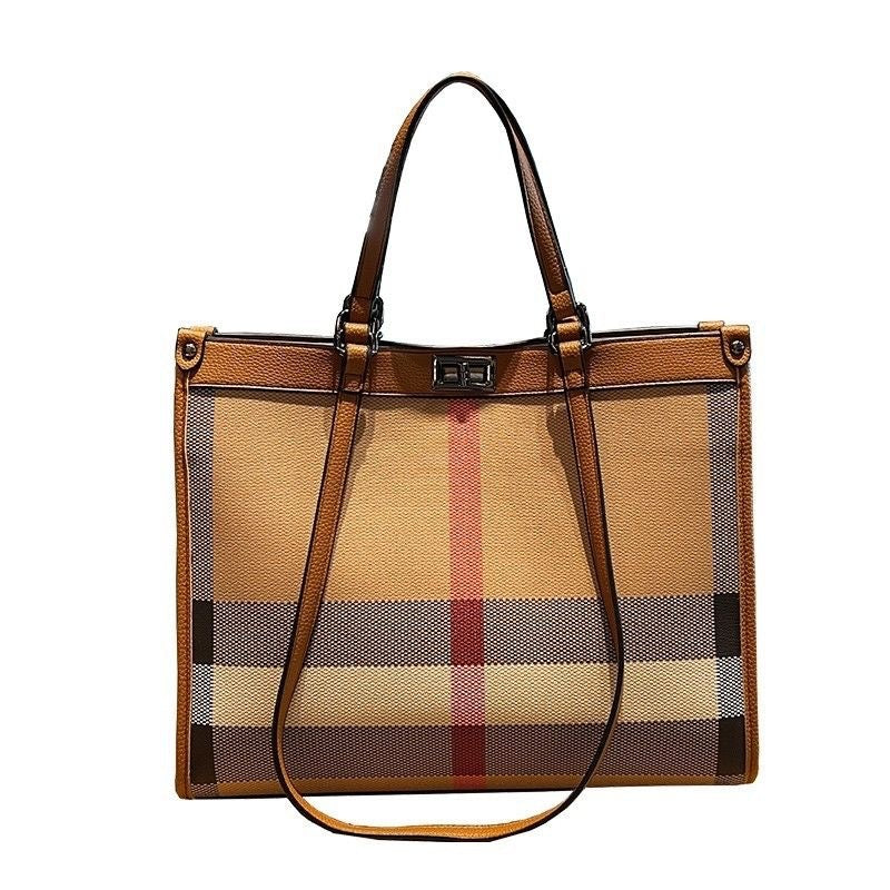 Women's Plaid Large Capacity Totes High Sense Tote Bag