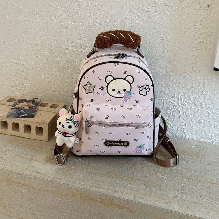 Women's Cartoon Design Cute Bear Fashion Polka Leisure Backpack