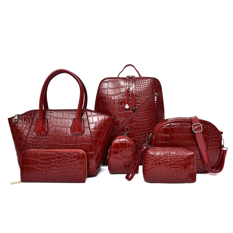 Women's Crocodile Pattern Set Mother Portable Bags